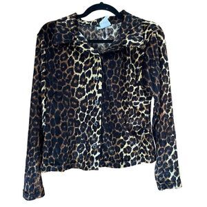 Vintage Animal Print Top Leopard Print Blouse Carole Baskin